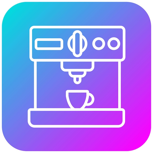 El icono vectorial de la máquina de café se puede usar para el conjunto de iconos de la cafetería