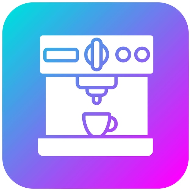 El icono vectorial de la máquina de café se puede usar para el conjunto de iconos de la cafetería