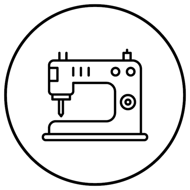 El icono vectorial de la máquina de coser se puede utilizar para el conjunto de iconos de coser
