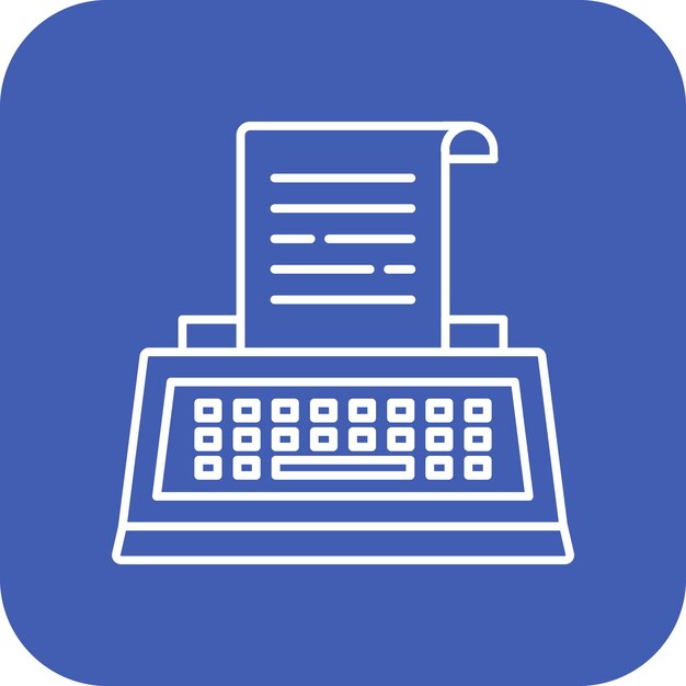 El icono vectorial de la máquina de escribir se puede utilizar para el conjunto de iconos de noticias y medios