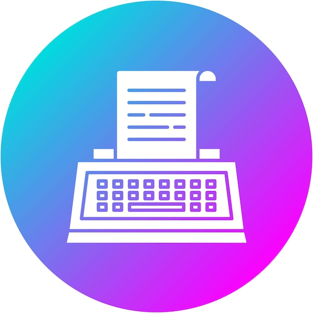 El icono vectorial de la máquina de escribir se puede utilizar para el conjunto de iconos de noticias y medios