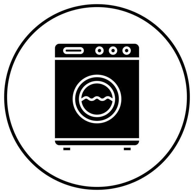 El icono vectorial de la máquina de lavar se puede utilizar para el conjunto de iconos de costura