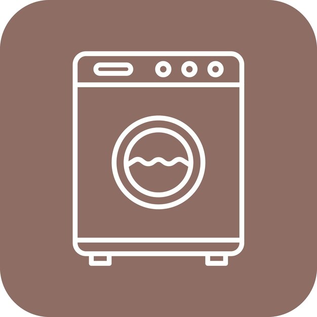 El icono vectorial de la máquina de lavar se puede utilizar para el conjunto de iconos de costura