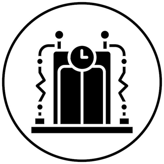 El icono vectorial de la máquina del tiempo se puede usar para el conjunto de iconos de ciencia ficción