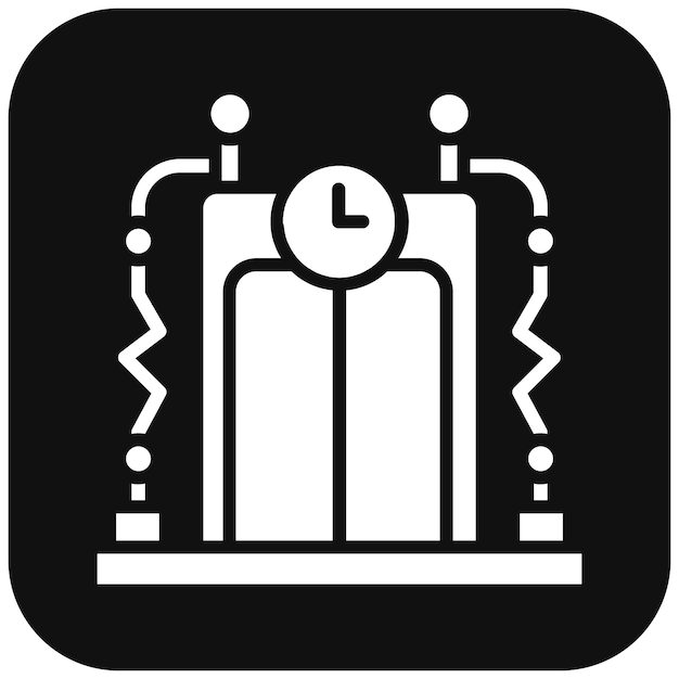 El icono vectorial de la máquina del tiempo se puede usar para el conjunto de iconos de ciencia ficción