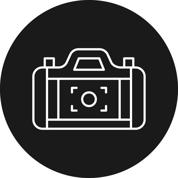 El icono vectorial del marco de la cámara se puede utilizar para el conjunto de iconos de fotografía