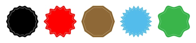 Icono vectorial de marco de círculo simple establecido en diferentes colores Colección de sello circular vacío