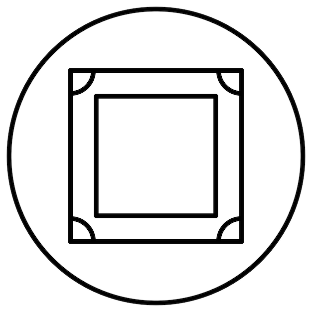 El icono vectorial del marco de imagen se puede utilizar para el conjunto de iconos interiores