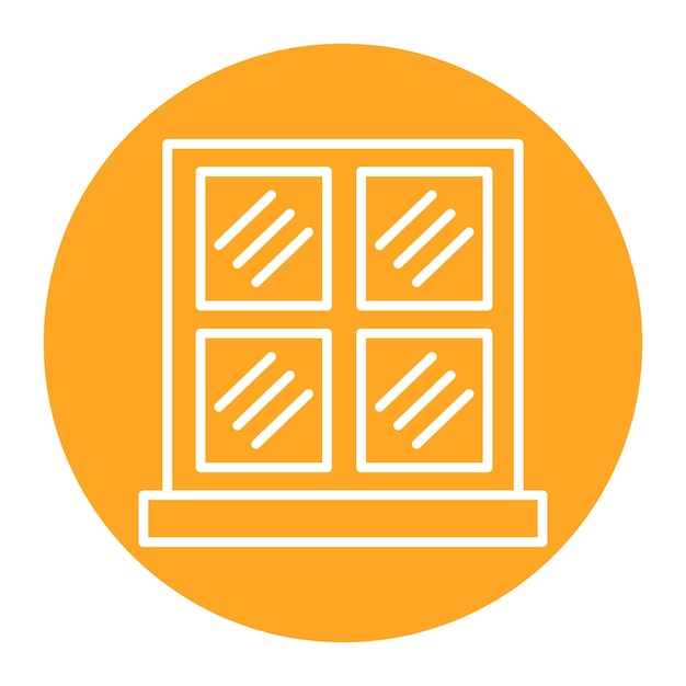 El icono vectorial del marco de la ventana se puede utilizar para el conjunto de iconos de mejoras para el hogar