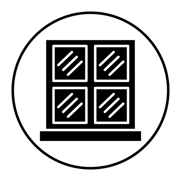 El icono vectorial del marco de la ventana se puede utilizar para el conjunto de iconos de mejoras para el hogar