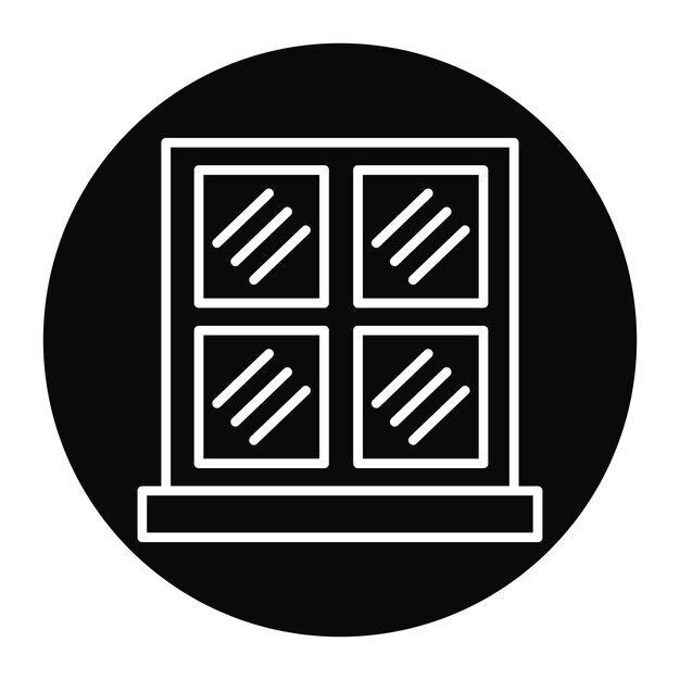 El icono vectorial del marco de la ventana se puede utilizar para el conjunto de iconos de mejoras para el hogar