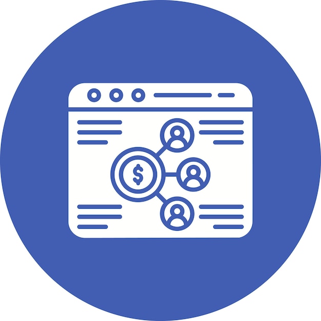 El icono vectorial de marketing de afiliados web se puede utilizar para el conjunto de iconos de marketing