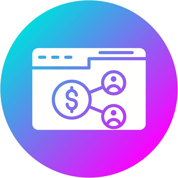 El icono vectorial de marketing de afiliados web se puede utilizar para el conjunto de iconos de marketing