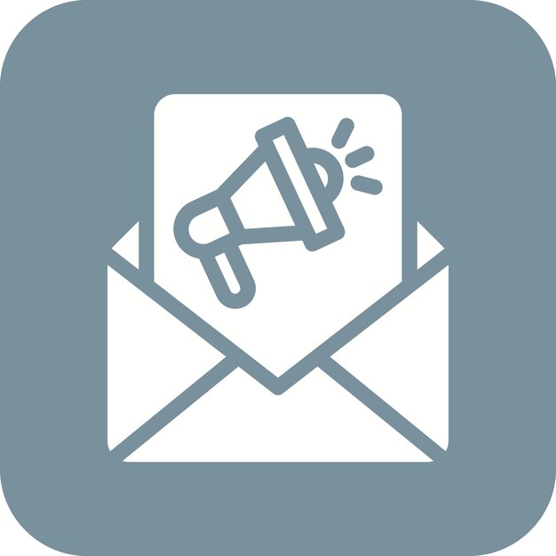 El icono vectorial de marketing de correo electrónico se puede utilizar para el conjunto de iconos de marketing digital