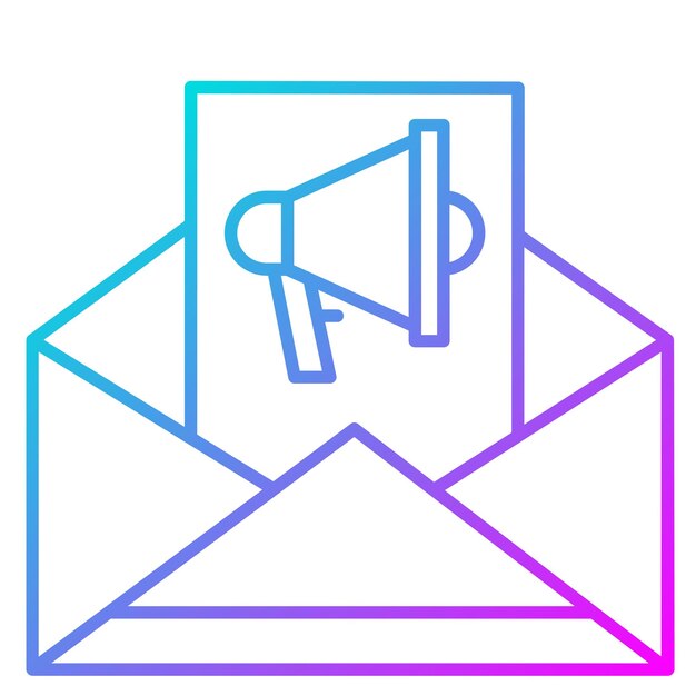 El icono vectorial de marketing de correo electrónico se puede utilizar para el conjunto de iconos SEO y SEM