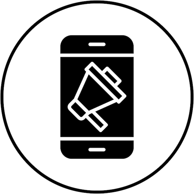 El icono vectorial de marketing móvil se puede utilizar para el conjunto de iconos de marketing