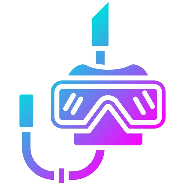 El icono vectorial de la máscara de buceo se puede usar para el conjunto de iconos de Beach Resort