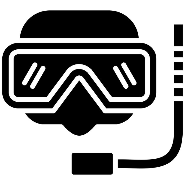 El icono vectorial de la máscara de buceo se puede usar para el conjunto de iconos del océano
