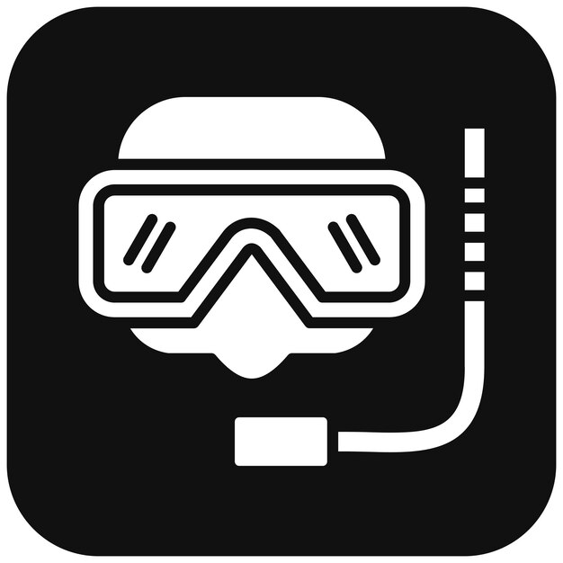 El icono vectorial de la máscara de buceo se puede usar para el conjunto de iconos del océano