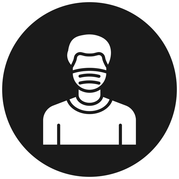 El icono vectorial de la máscara facial del hombre se puede usar para el conjunto de iconos de desastres naturales