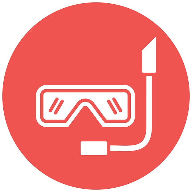 El icono vectorial de la máscara de snorkel se puede usar para el conjunto de iconos de la línea costera