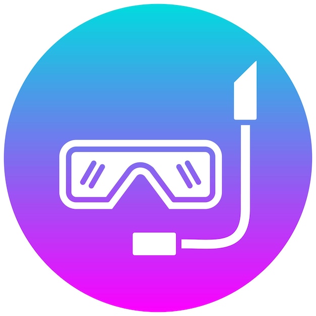 El icono vectorial de la máscara de snorkel se puede usar para el conjunto de iconos de la línea costera