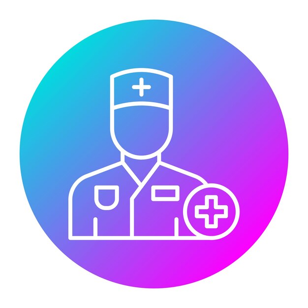 El icono vectorial masculino del cuidador se puede utilizar para el conjunto de iconos de enfermería