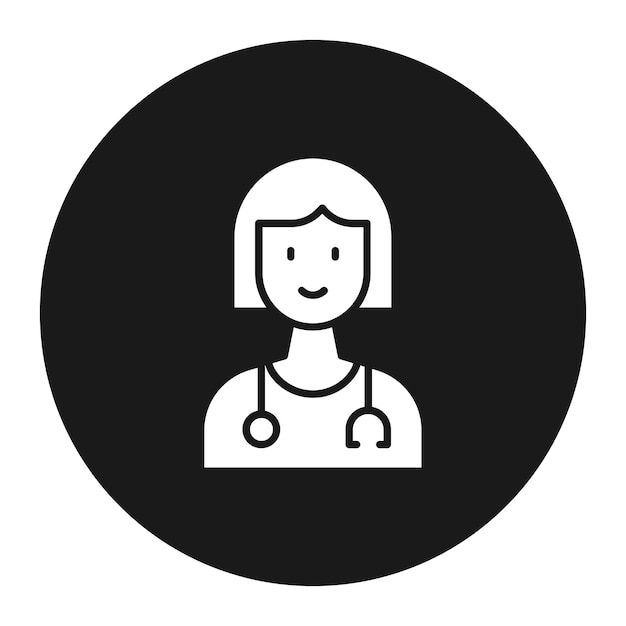 El icono vectorial del médico femenino se puede utilizar para el conjunto de iconos de control de salud