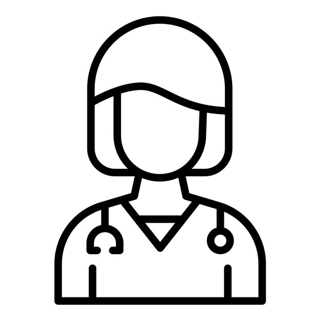 El icono vectorial del médico se puede usar para el conjunto de iconos de mujeres
