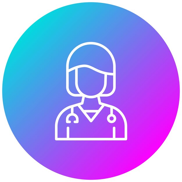 El icono vectorial del médico se puede usar para el conjunto de iconos de mujeres