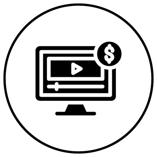 El icono vectorial de medios pagados se puede utilizar para el conjunto de iconos de marketing digital