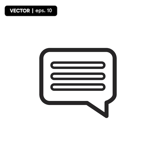 Ícono vectorial de mensaje de texto símbolo de burbuja de habla Ilustración vectorial plana simple moderna para sitio web o aplicación móvil Imprime