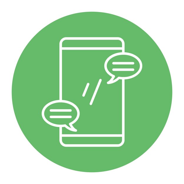 El icono vectorial de mensajería móvil se puede utilizar para el conjunto de iconos de comunicación y medios