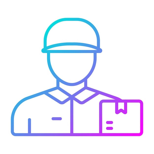 El icono vectorial del mensajero se puede utilizar para el conjunto de iconos de entrega y logística