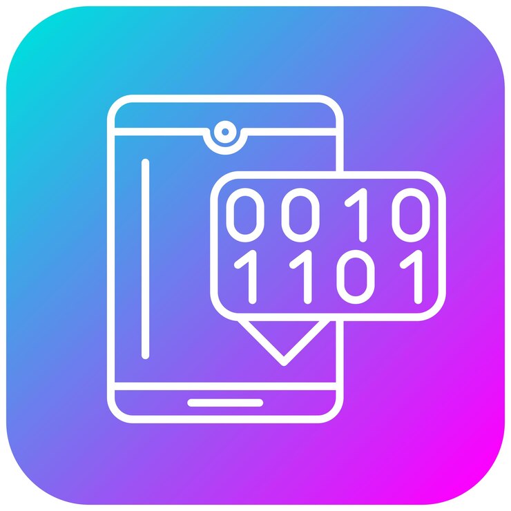 Vector el icono vectorial de mensajes binarios se puede utilizar para el conjunto de iconos de internet de las cosas