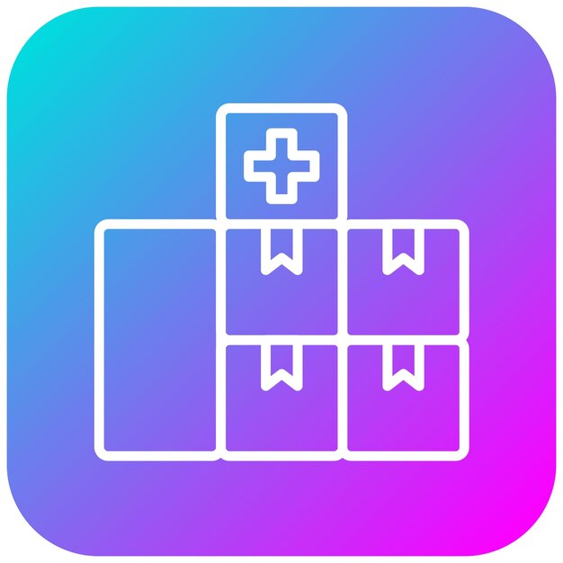 El icono vectorial de las mercancías de socorro se puede utilizar para el conjunto de iconos de la encuesta