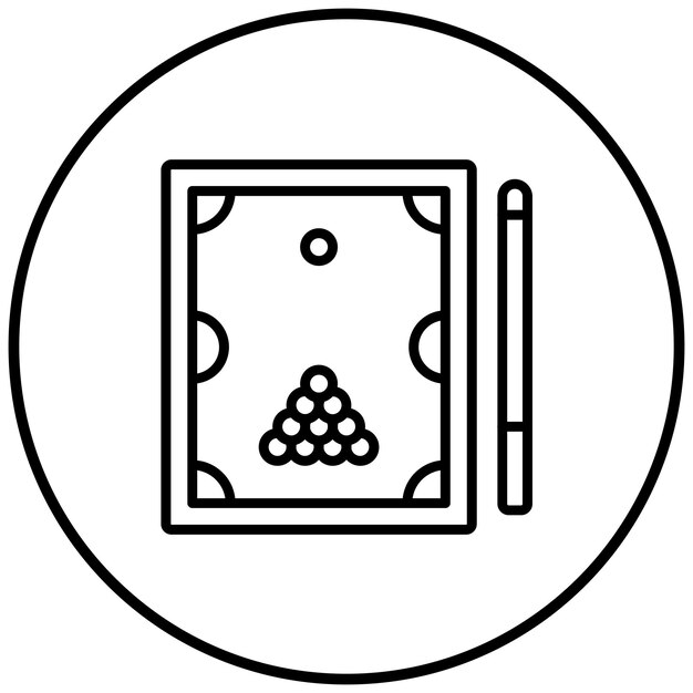El icono vectorial de la mesa de billar se puede usar para el conjunto de iconos de bolos