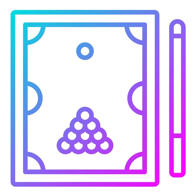 El icono vectorial de la mesa de billar se puede usar para el conjunto de iconos de bolos