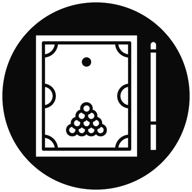 El icono vectorial de la mesa de billar se puede usar para el conjunto de iconos de bolos