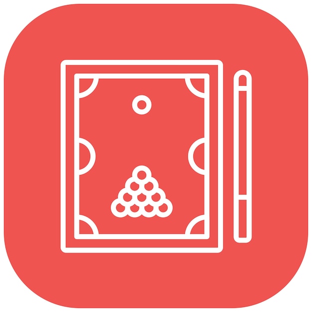 El icono vectorial de la mesa de billar se puede usar para el conjunto de iconos de bolos