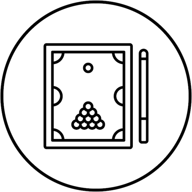 El icono vectorial de la mesa de billar se puede usar para el conjunto de iconos de bolos
