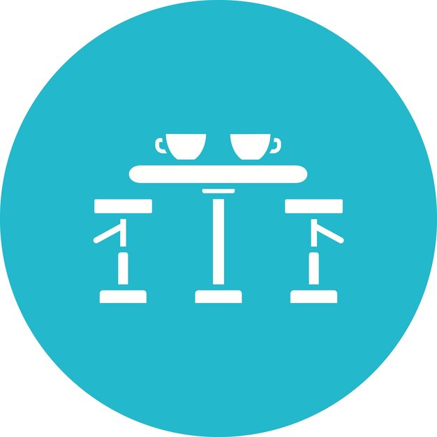 El icono vectorial de la mesa de café se puede usar para el conjunto de iconos de la cafetería