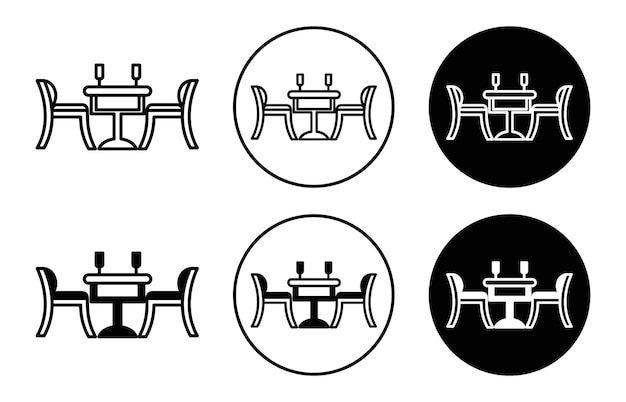 icono vectorial de mesa de comedor marca conjunto de símbolos para aplicación web