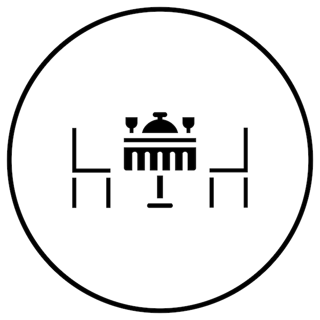 El icono vectorial de la mesa de comidas se puede usar para el conjunto de iconos interiores