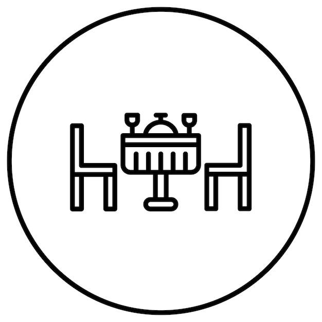El icono vectorial de la mesa de comidas se puede usar para el conjunto de iconos interiores