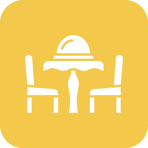 El icono vectorial de la mesa de comidas se puede usar para el conjunto de iconos del restaurante