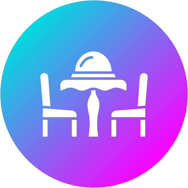 El icono vectorial de la mesa de comidas se puede usar para el conjunto de iconos del restaurante