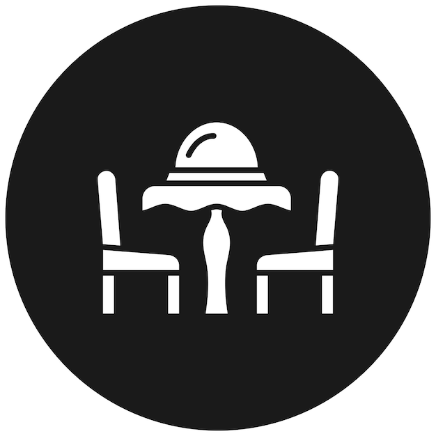 El icono vectorial de la mesa de comidas se puede usar para el conjunto de iconos del restaurante