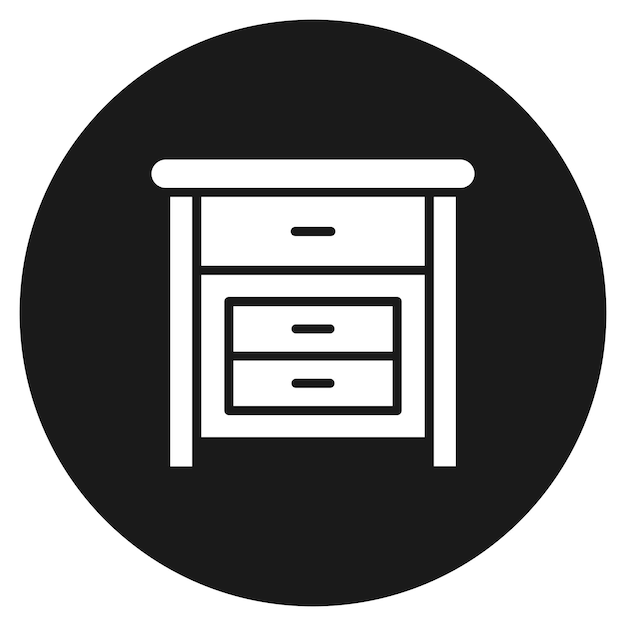 El icono vectorial de la mesa de costado se puede usar para el conjunto de iconos interiores