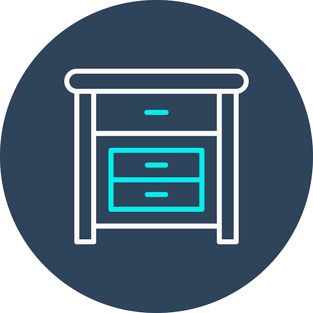 El icono vectorial de la mesa de costado se puede usar para el conjunto de iconos interiores